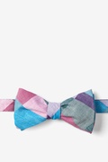 Brynn Check Turquoise Self-Tie Bow Tie Photo (0)