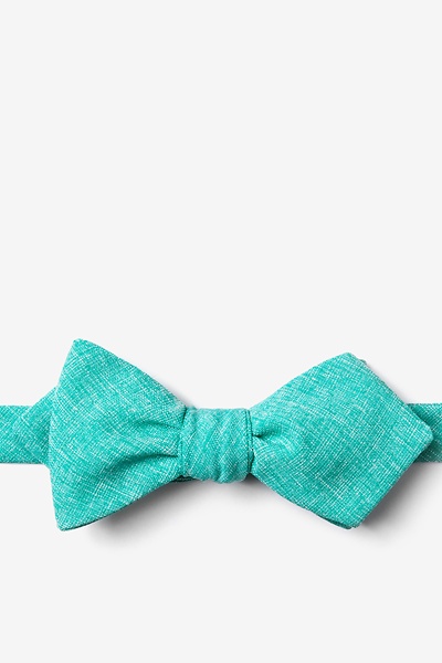 Turquoise Cotton Denver Diamond Tip Bow Tie