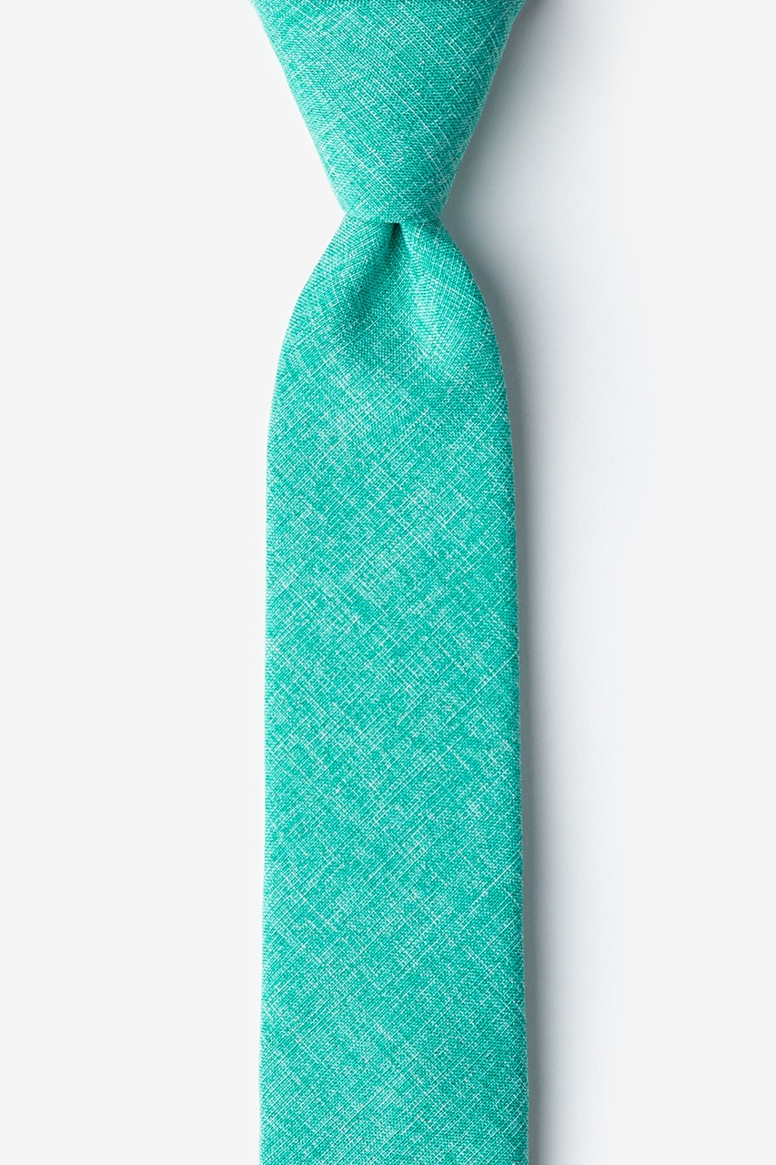 Turquoise Cotton Denver Skinny Tie