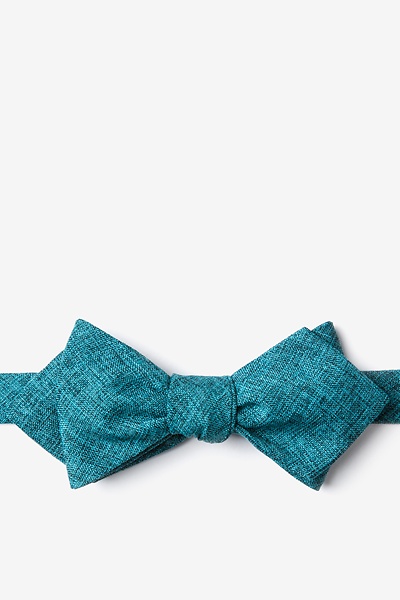 Turquoise Cotton Galveston Diamond Tip Bow Tie