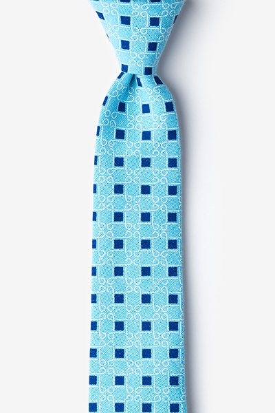 Turquoise Cotton Jamaica Skinny Tie