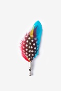 Feather Turquoise Lapel Pin Photo (0)