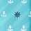 Turquoise Microfiber Anchors & Ships Wheels Tie