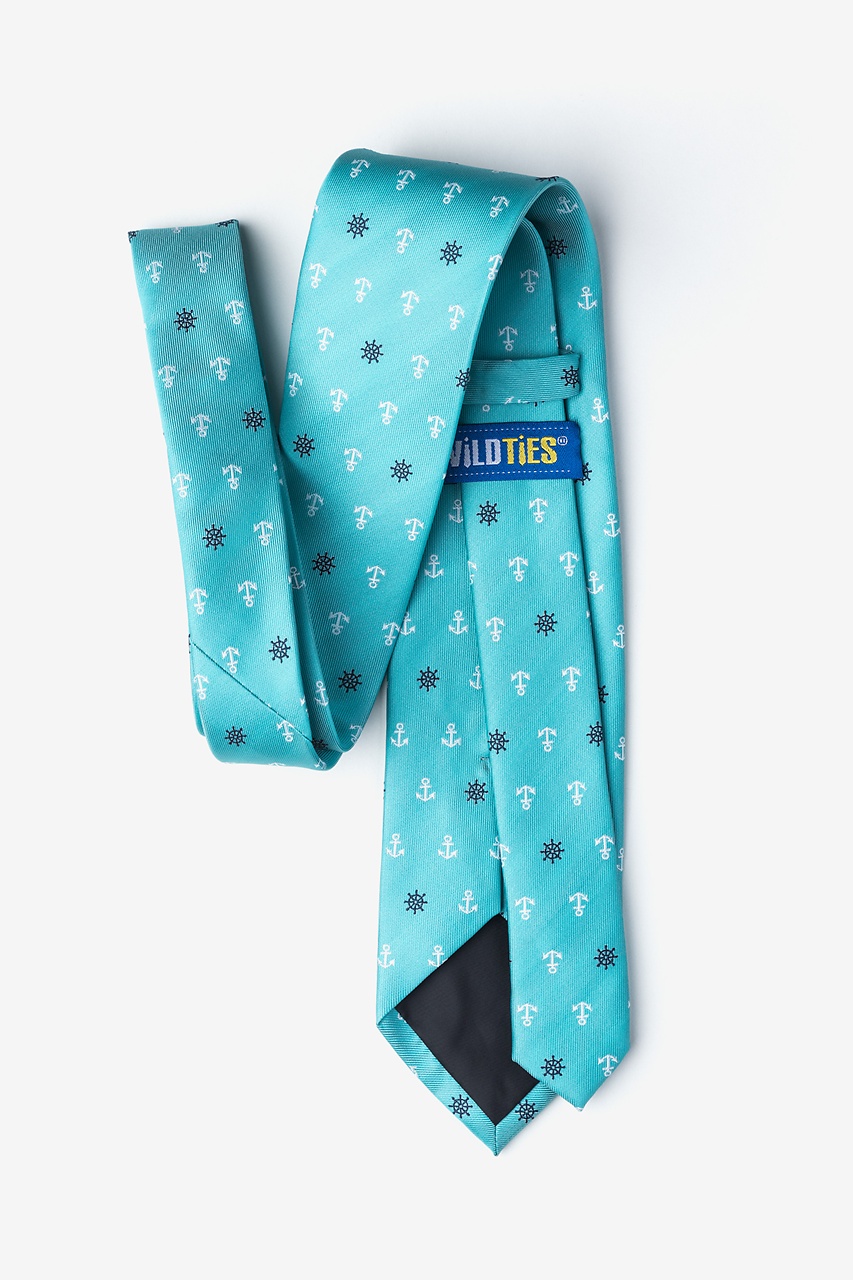 Anchors & Ships Wheels Turquoise Extra Long Tie Photo (1)