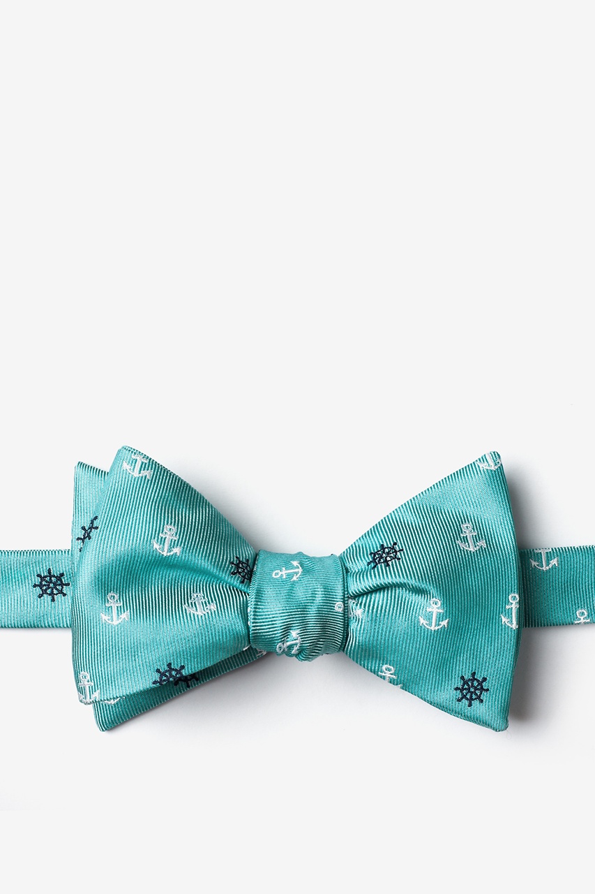 Anchors & Ships Wheels Turquoise Self-Tie Bow Tie Photo (0)