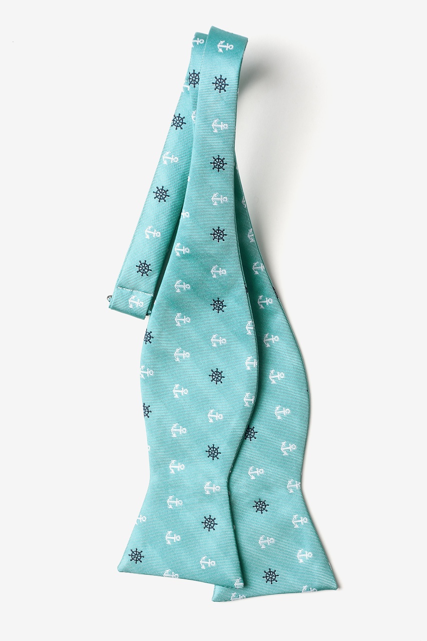 Anchors & Ships Wheels Turquoise Self-Tie Bow Tie Photo (1)