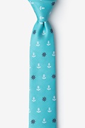 Anchors & Ships Wheels Turquoise Skinny Tie Photo (0)