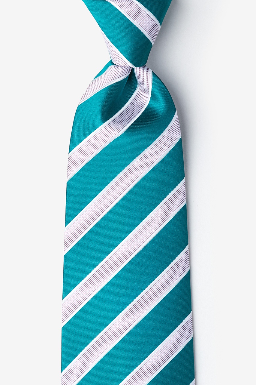 Jefferson Stripe Turquoise Extra Long Tie Photo (0)