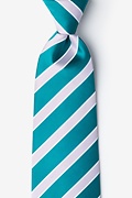 Jefferson Stripe Turquoise Extra Long Tie Photo (0)