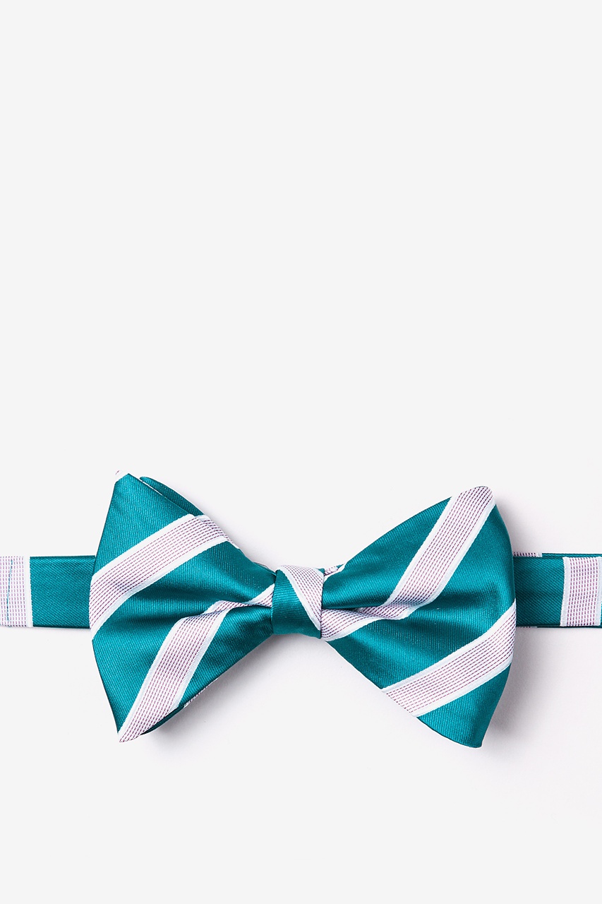 Jefferson Stripe Turquoise Pre-Tied Bow Tie Photo (0)