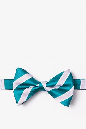 _Jefferson Stripe Turquoise Pre-Tied Bow Tie_