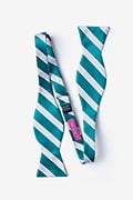 Jefferson Stripe Turquoise Self-Tie Bow Tie Photo (1)