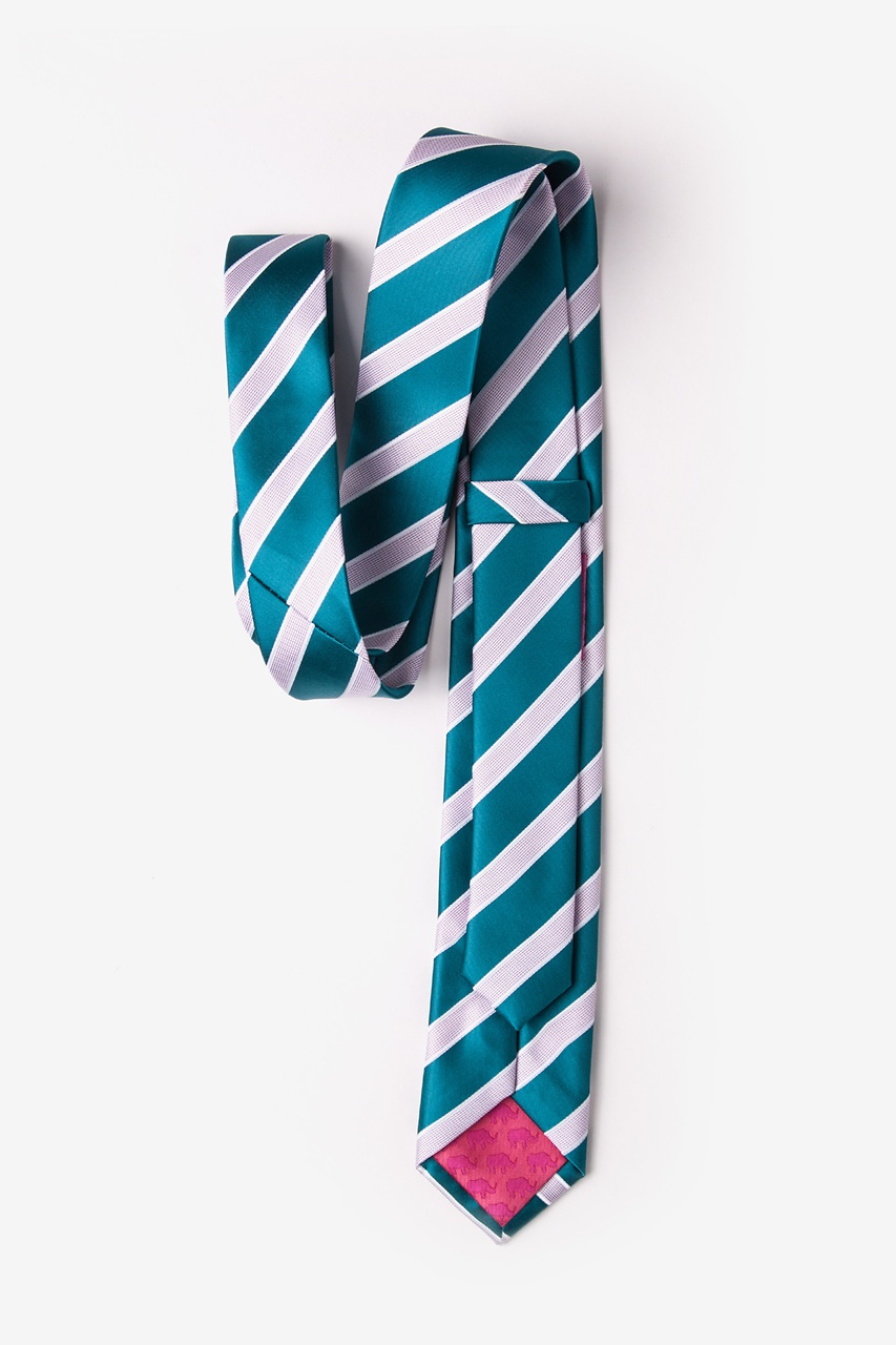 Jefferson Stripe Turquoise Skinny Tie Photo (1)