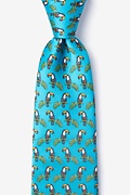 Toucans Turquoise Extra Long Tie Photo (0)