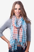 Turquoise Party Check Scarf Photo (0)