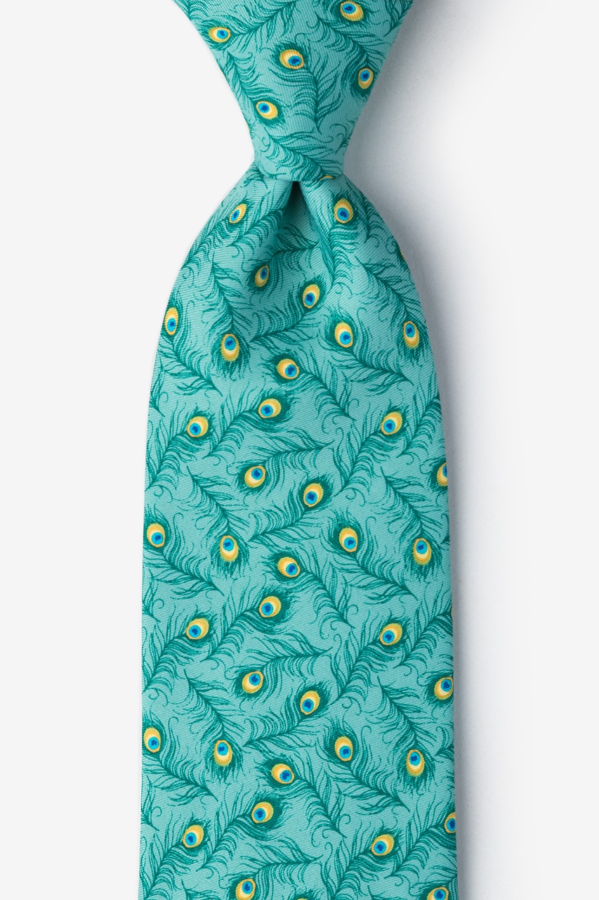 Peacock Feathers Turquoise Tie Photo (0)