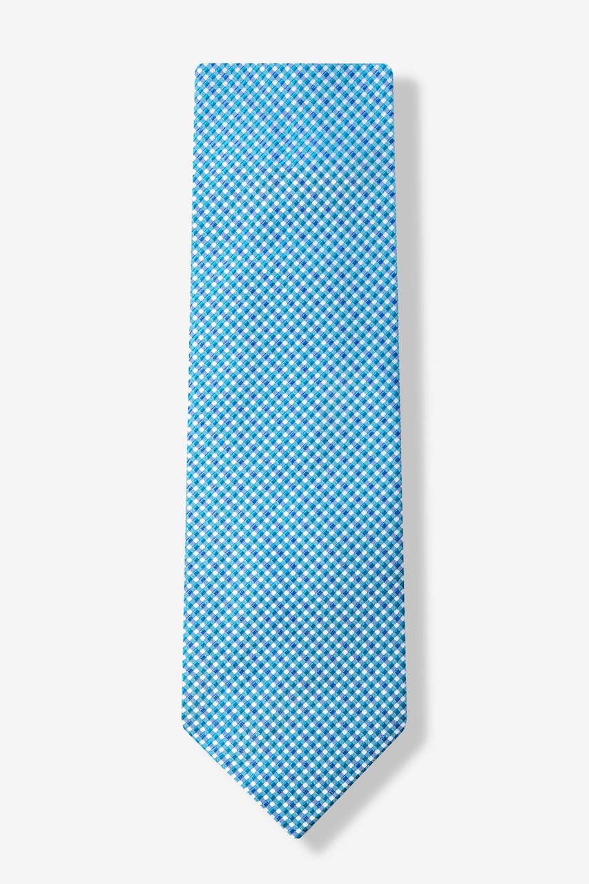 Turquoise Silk Checked Plaid Tie | Ties.com