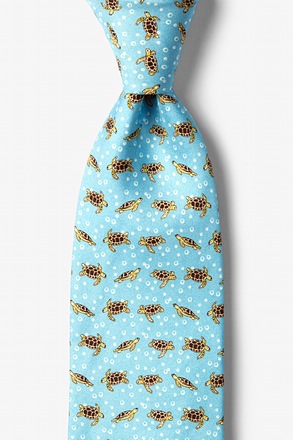 Turtles & Bubbles Turquoise Tie