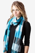 Turquoise Czech Check Scarf Photo (0)