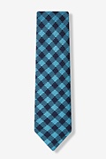 Turquoise Brussels Plaid Tie Photo (1)