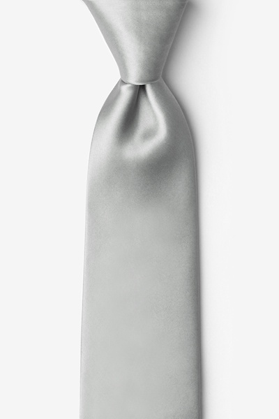 Wedding Silver Silk Wedding Silver 2.25" Skinny Tie