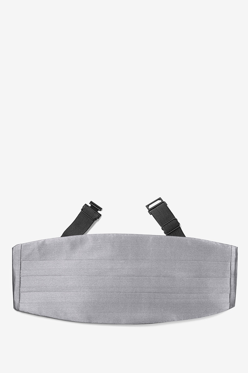 Wedding Silver Silk Cummerbund