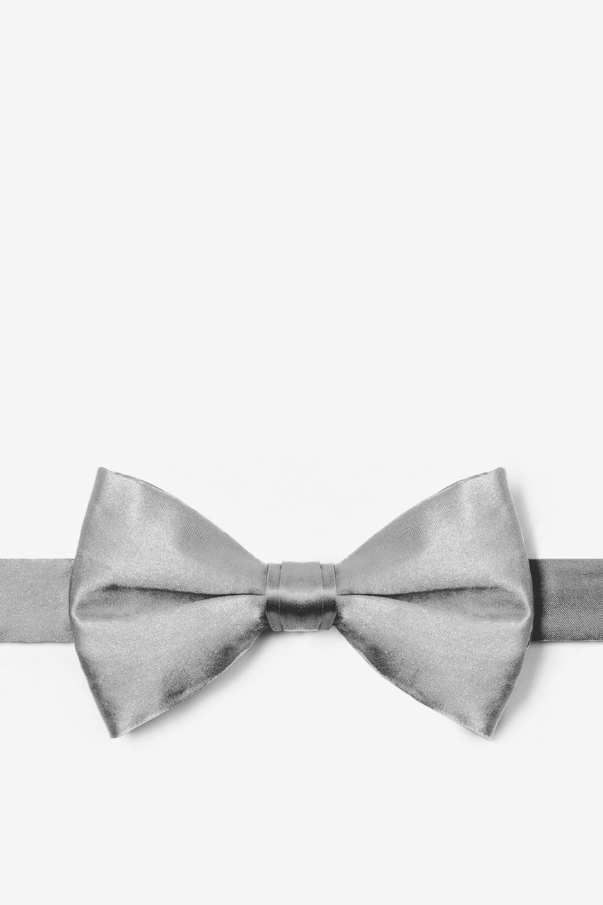 Wedding Silver Pre-Tied Bow Tie Photo (0)