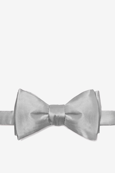 Wedding Silver Silk Wedding Silver Self-Tie Bow Tie