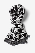 Black and White Bristol Houndstooth Scarf Photo (0)