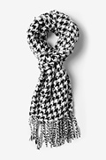 White Berlin Houndstooth Scarf Photo (1)