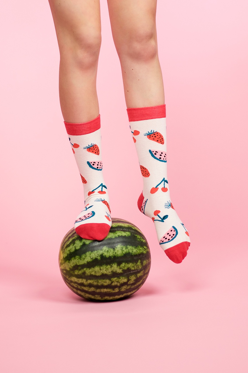 Alynn® X Jordan Sondler Fruit White Women's Sock Photo (1)