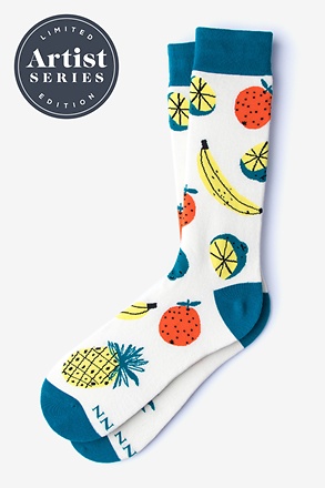_Alynn® X Jordan Sondler Fruit White Medium-Large Sock_