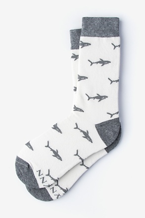 Shark Bait White Women's Sock