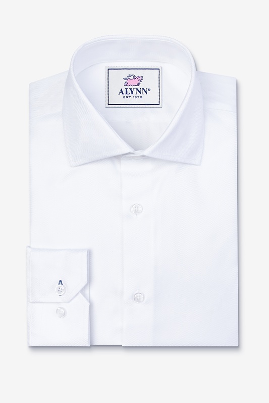 white cutaway collar dress shirt