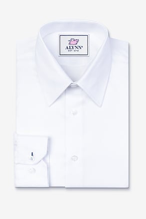 Aiden Point Collar White Dress Shirt
