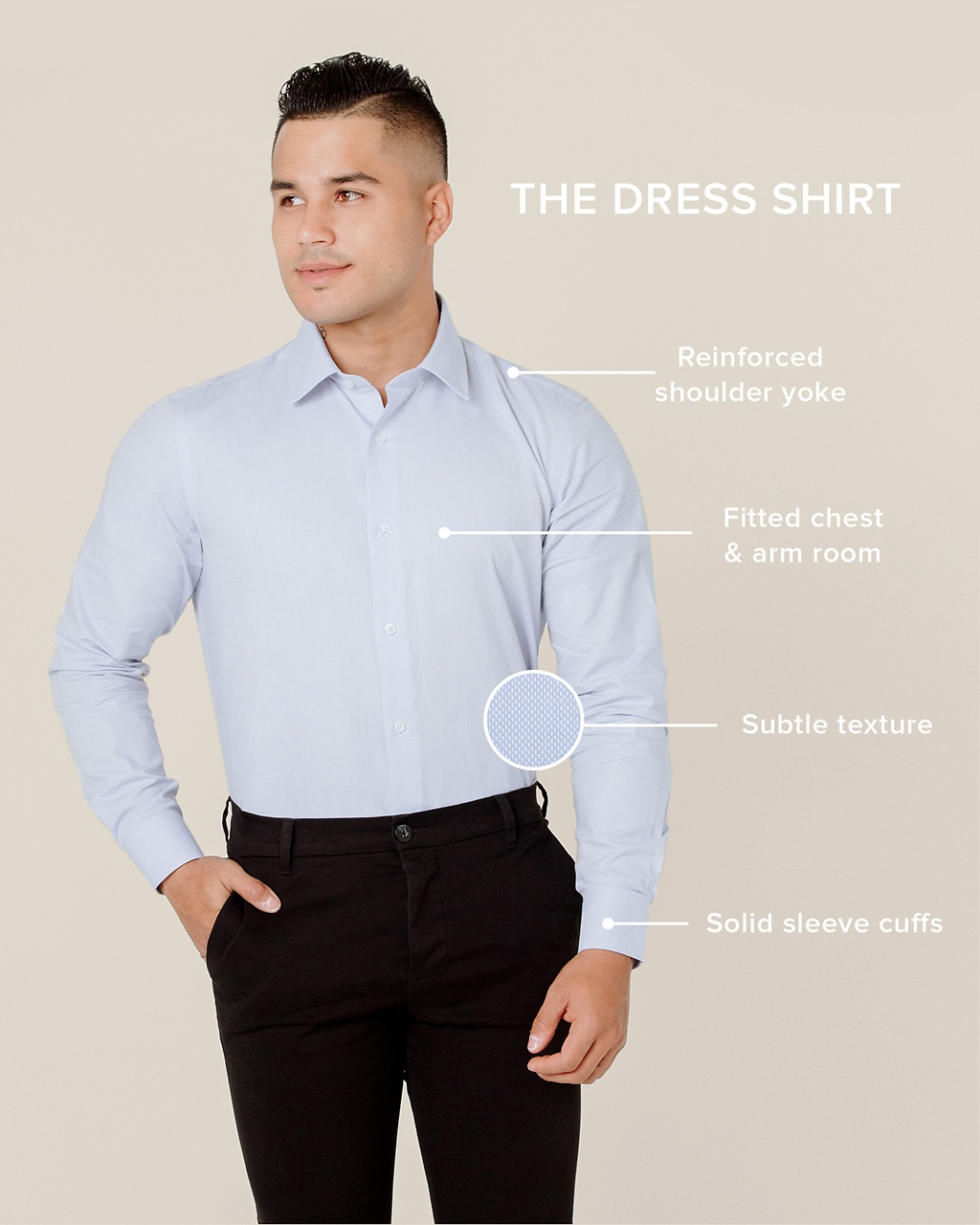 spread collar dress shirt