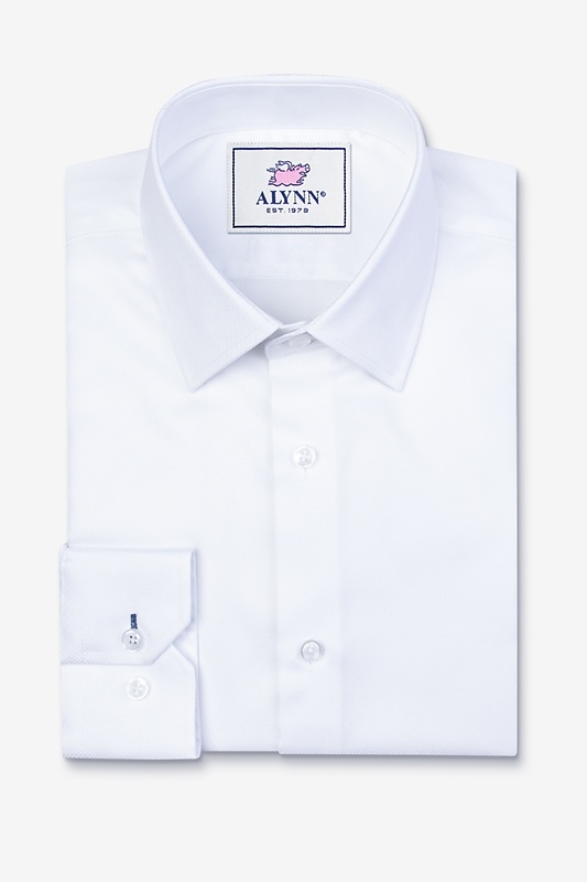 white spread collar dress shirt