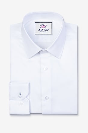 Aiden Spread Collar White Dress Shirt