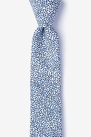 Tie Neck tie Slim White with Silver Grey Quality Cotton T6189 