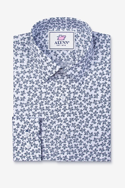 Brooks Floral White Classic Fit Untucked Dress Shirt | Ties.com