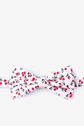 Cherry White Pre-Tied Bow Tie Photo (0)