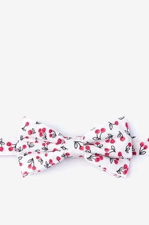 Cherry White Pre-Tied Bow Tie