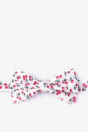 _Cherry White Pre-Tied Bow Tie_