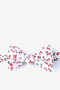 Cherry White Self-Tie Bow Tie Photo (0)