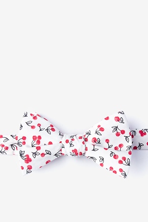 _Cherry White Self-Tie Bow Tie_