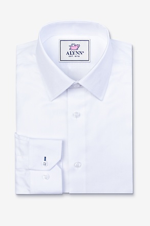 Oliver Herringbone White Dress Shirt