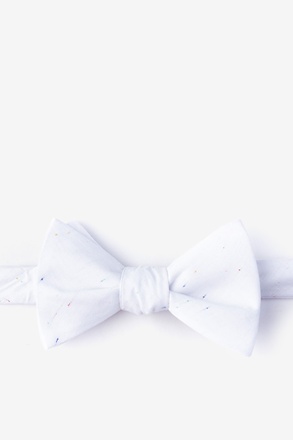 Teague White Self-Tie Bow Tie