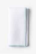 Light Blue Edged White Pocket Square Photo (0)