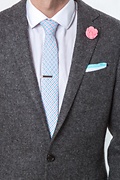 Light Blue Edged White Pocket Square Photo (3)