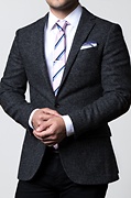 Navy Edged Linen